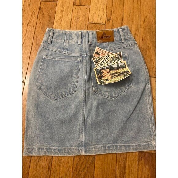 NWT Liz Wear women's light wash Y2K denim skirt size 6 - Picture 4 of 8